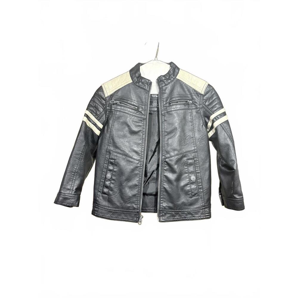 Distortion Clothing Black and White Leather Jacket Size 5/6